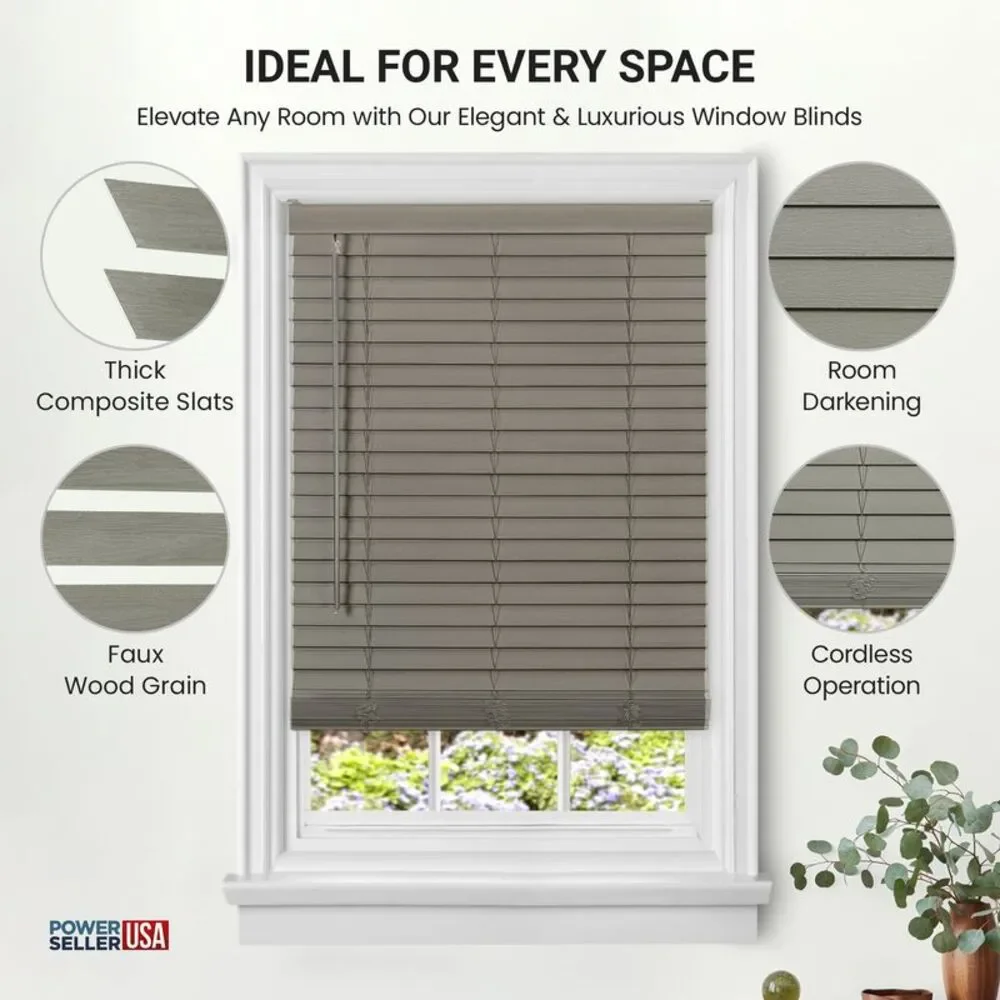 PowerSellerUSA Cordless Window Blinds, Privacy & Room Darkening 2